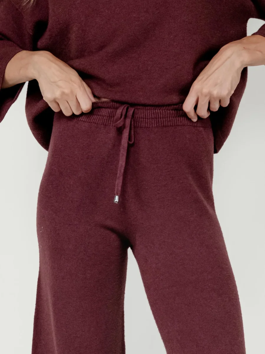 PANTALONI IN MAGLIA BORDEAUX - immagine 6