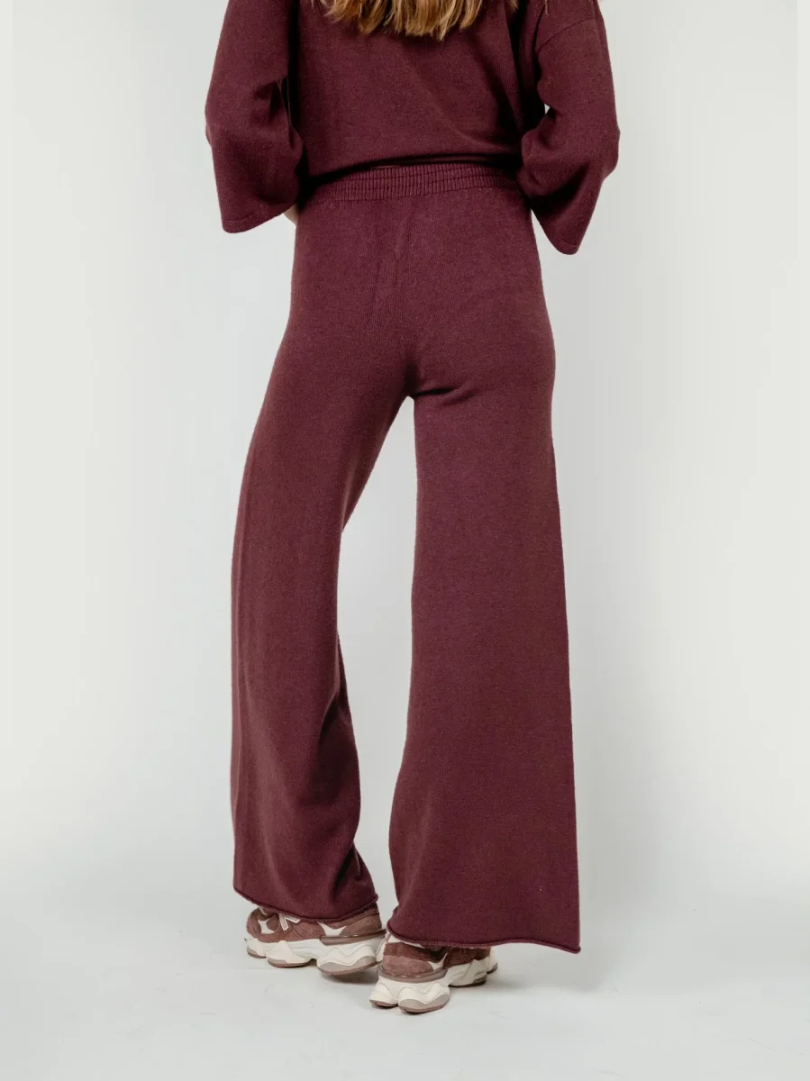 PANTALONI IN MAGLIA BORDEAUX - immagine 5