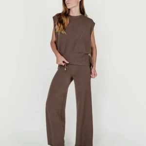 PANTALONI IN MAGLIA MARRONE