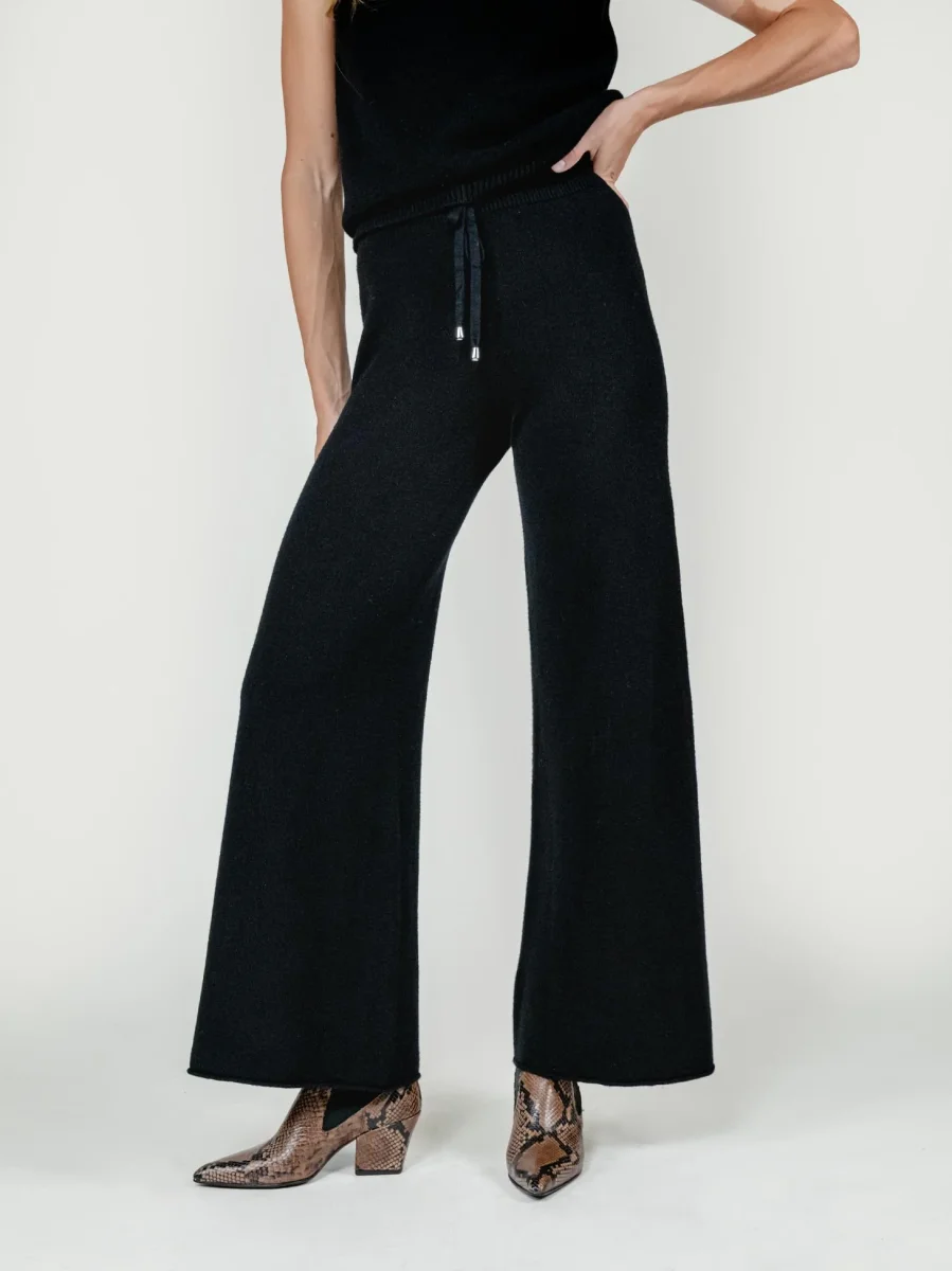 PANTALONI IN MAGLIA NERO - immagine 3