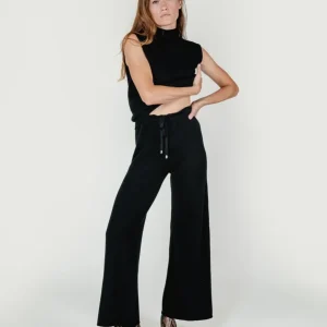 PANTALONI IN MAGLIA NERO