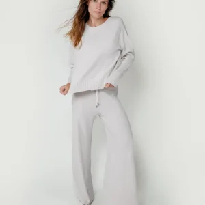 PANTALONI IN MAGLIA PANNA