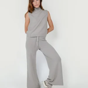 PANTALONI IN MAGLIA TORTORA