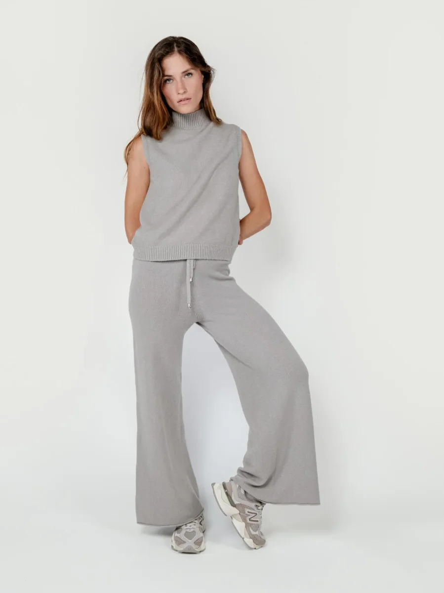 PANTALONI IN MAGLIA TORTORA