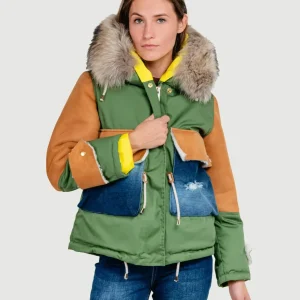 PARKA IN MONTONE PATCHWORK