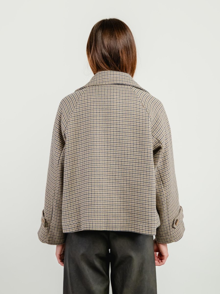 PEACOAT PIED DE POULE BEIGE - immagine 4