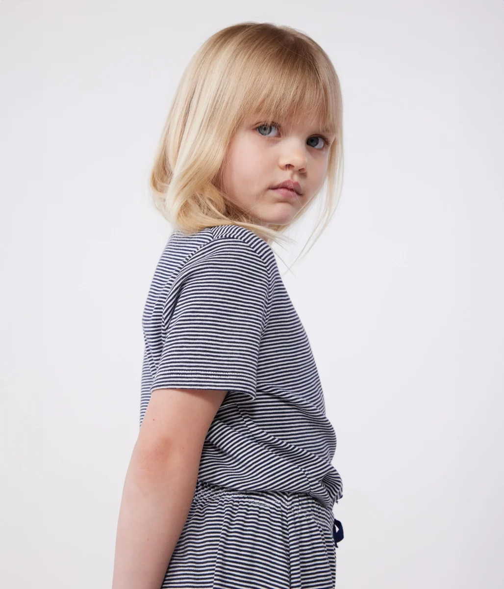 PIGIAMA A MANICHE CORTE E GAMBA AMPIA A RIGHE - immagine 7