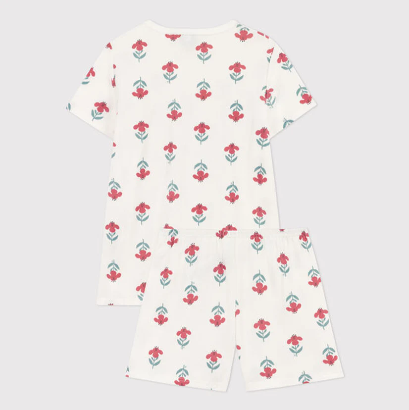 PIGIAMA CORTO BAMBINA IN COTONE A FIORI - immagine 5