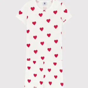 PIGIAMA CORTO BAMBINA IN COTONE MOTIVO CUORE