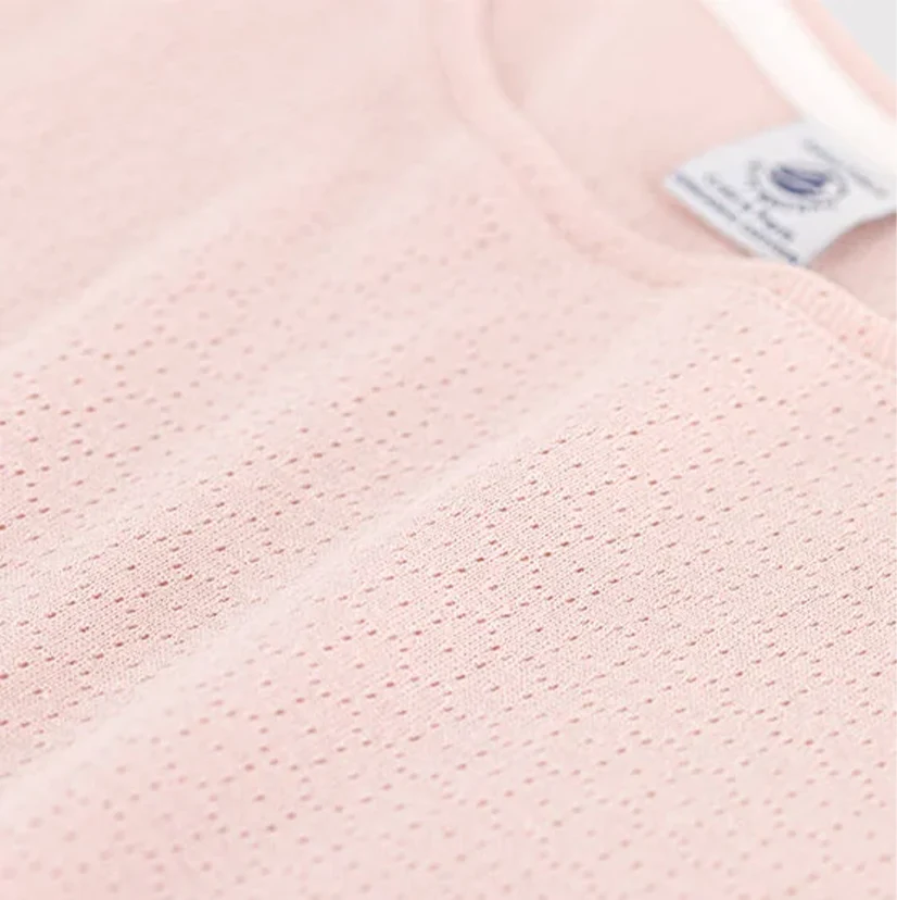 PIGIAMA CORTO BAMBINA IN COTONE TRAFORATO TINTA UNITA - immagine 4