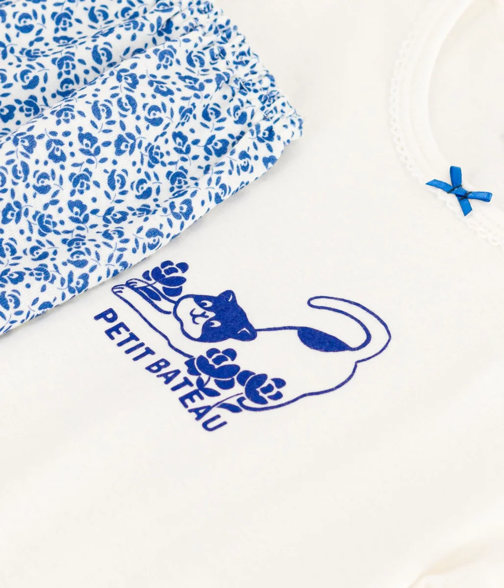 PIGIAMA SHORTS IN COTONE BAMBINO STAMPA GATTO - immagine 3