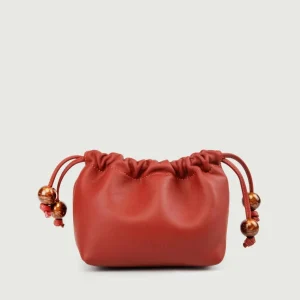 POCHETTE BON BON IN PELLE ARANCIONE