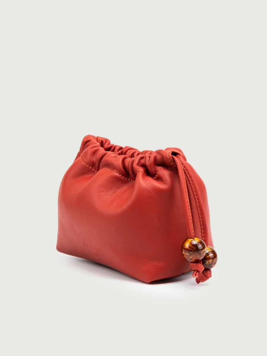 POCHETTE BON BON IN PELLE ARANCIONE - immagine 5