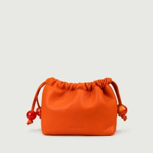 POCHETTE BON BON IN PELLE ARANCIONE