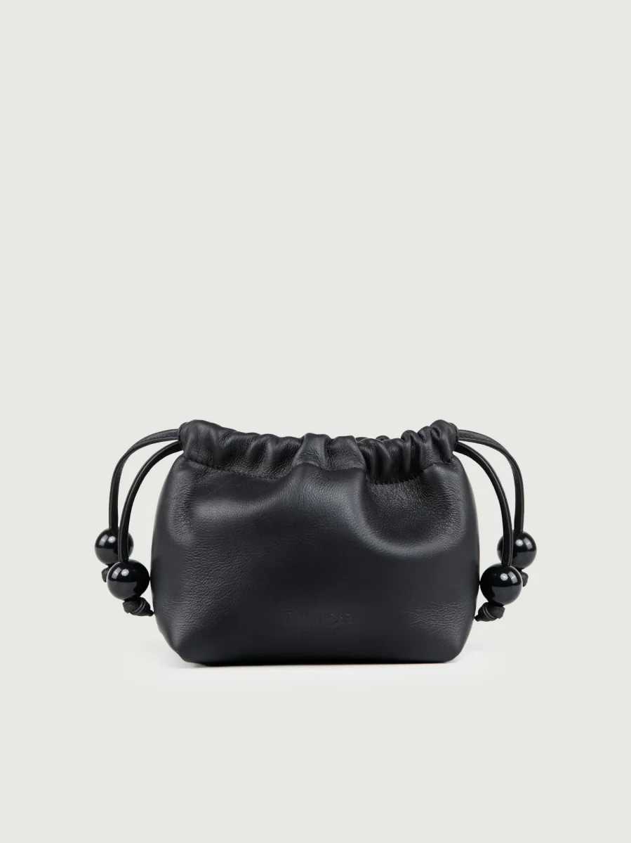 POCHETTE BON BON IN PELLE NERA - immagine 5
