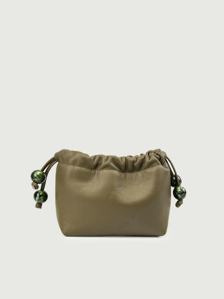 POCHETTE BON BON IN PELLE PISTACCHIO