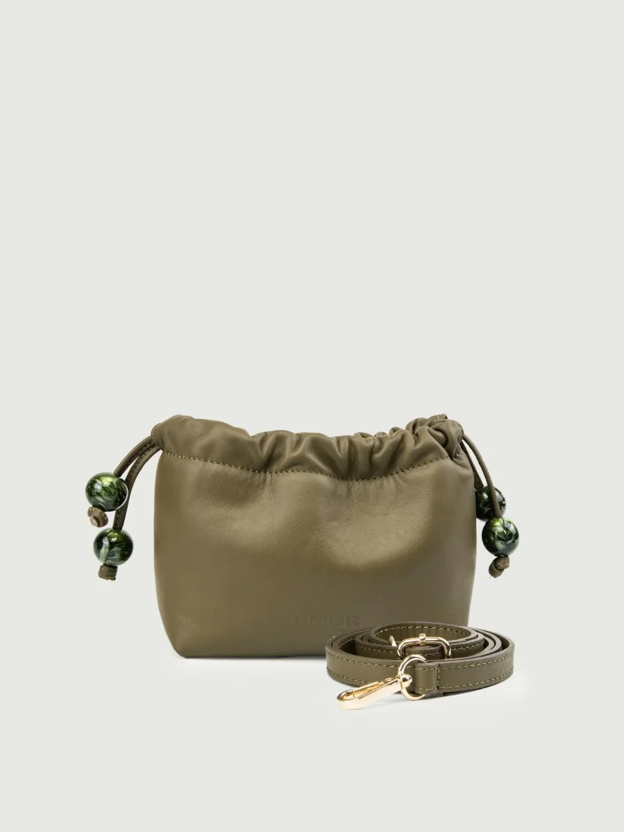 POCHETTE BON BON IN PELLE PISTACCHIO - immagine 4