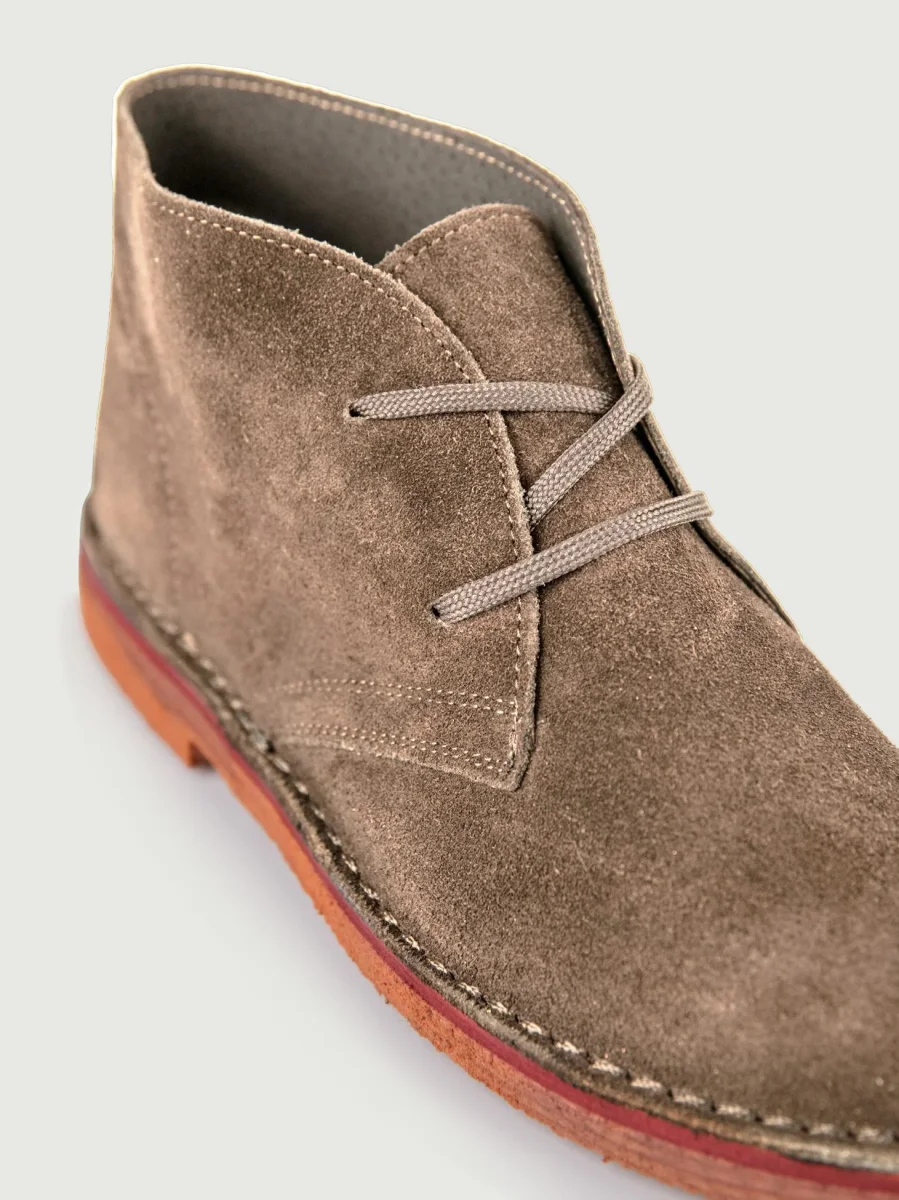 POLACCHINO DESERT BOOT IN CAMOSCIO TALPA CON SUOLA A CONTRASTO - immagine 5