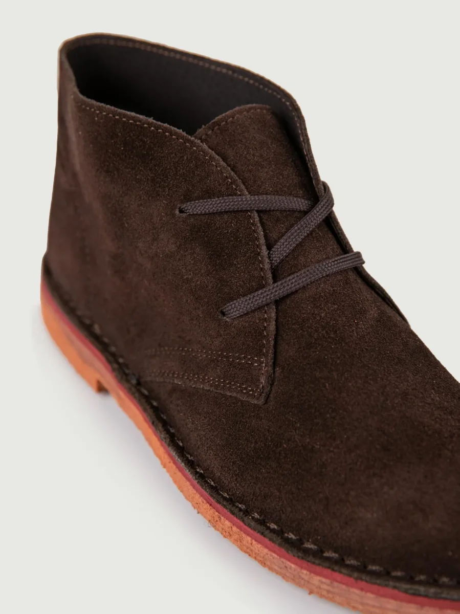 POLACCHINO DESERT BOOT IN CAMOSCIO TESTA MORO CON SUOLA A CONTRASTO - immagine 6