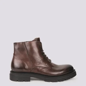 POLACCHINO STRINGATO IN PELLE SPALMATA MARRONE