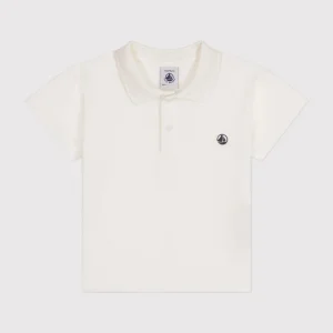 POLO BIANCA BEBÈ IN COTONE A MANICA CORTA