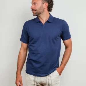 POLO DERBY IN COTONE PIQUET BLU COBALTO