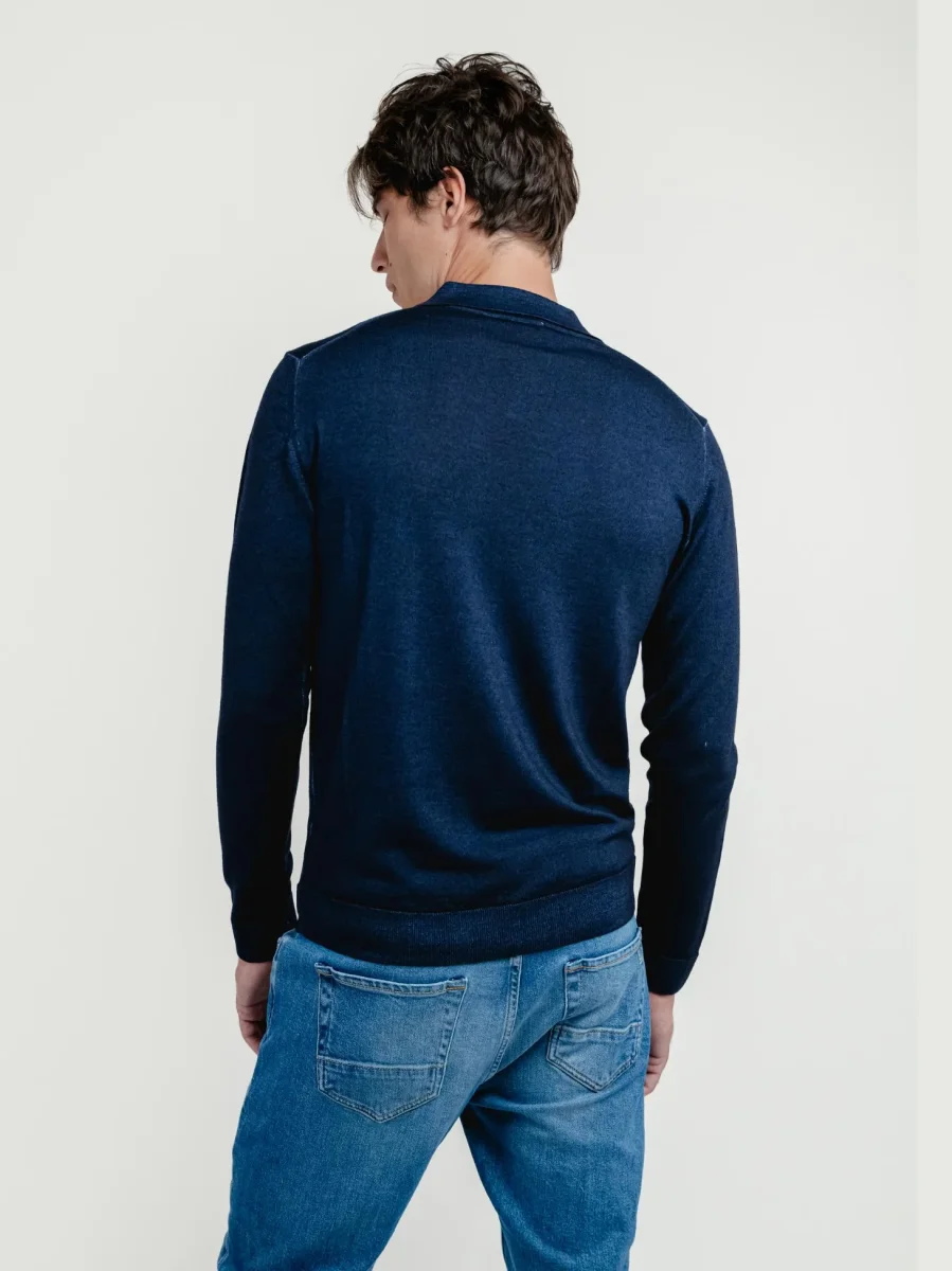 POLO DERBY IN LANA MERINO BLU NAVY - immagine 4