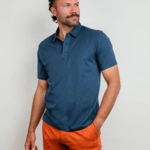 POLO IN COTONE FIAMMATA BLUETTE