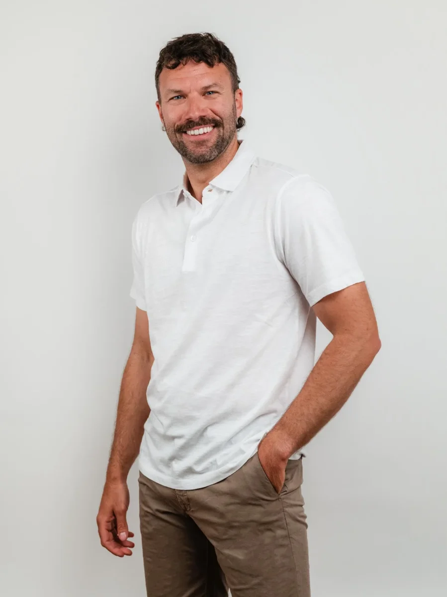 POLO IN COTONE FIAMMATO BIANCO - immagine 3