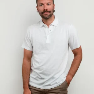 POLO IN COTONE FIAMMATO BIANCO