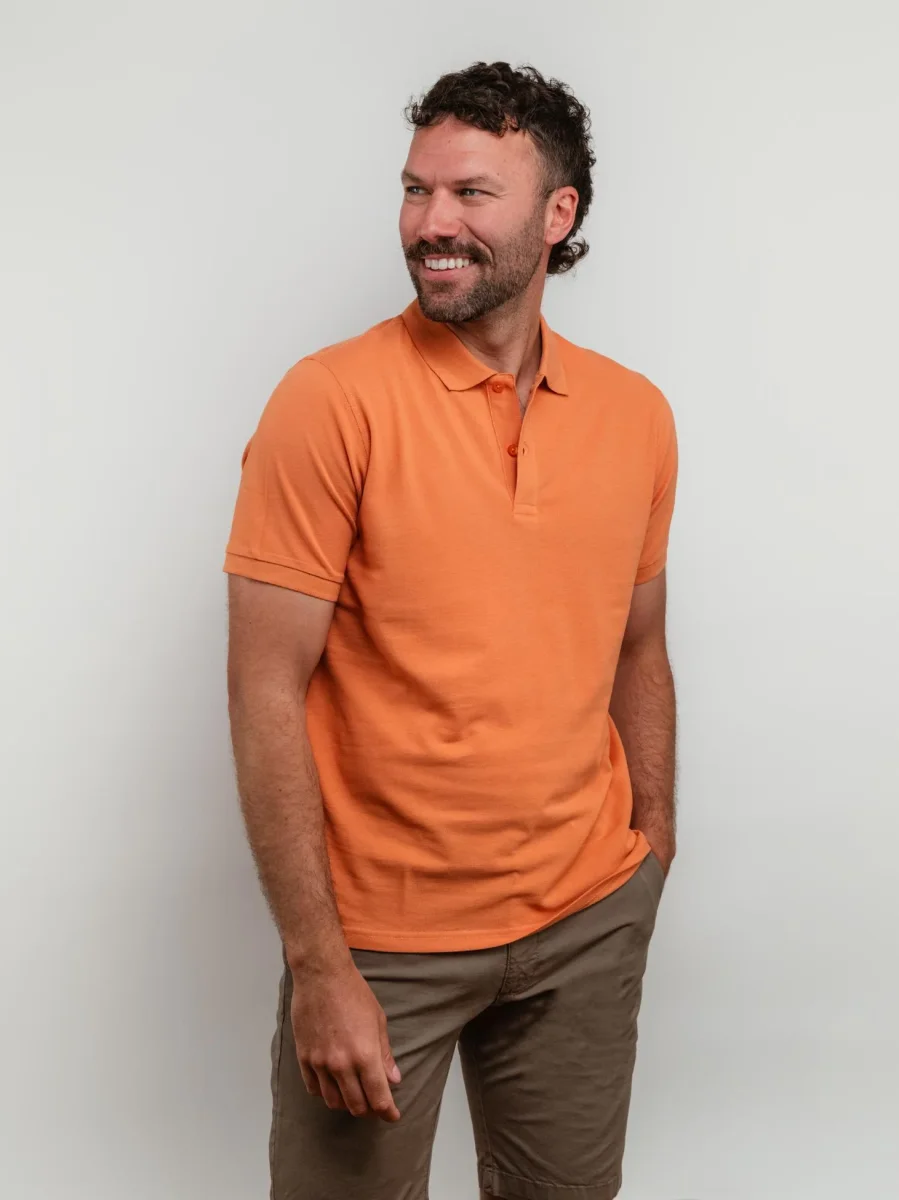 POLO IN COTONE PIQUET ARANCIONE - immagine 3