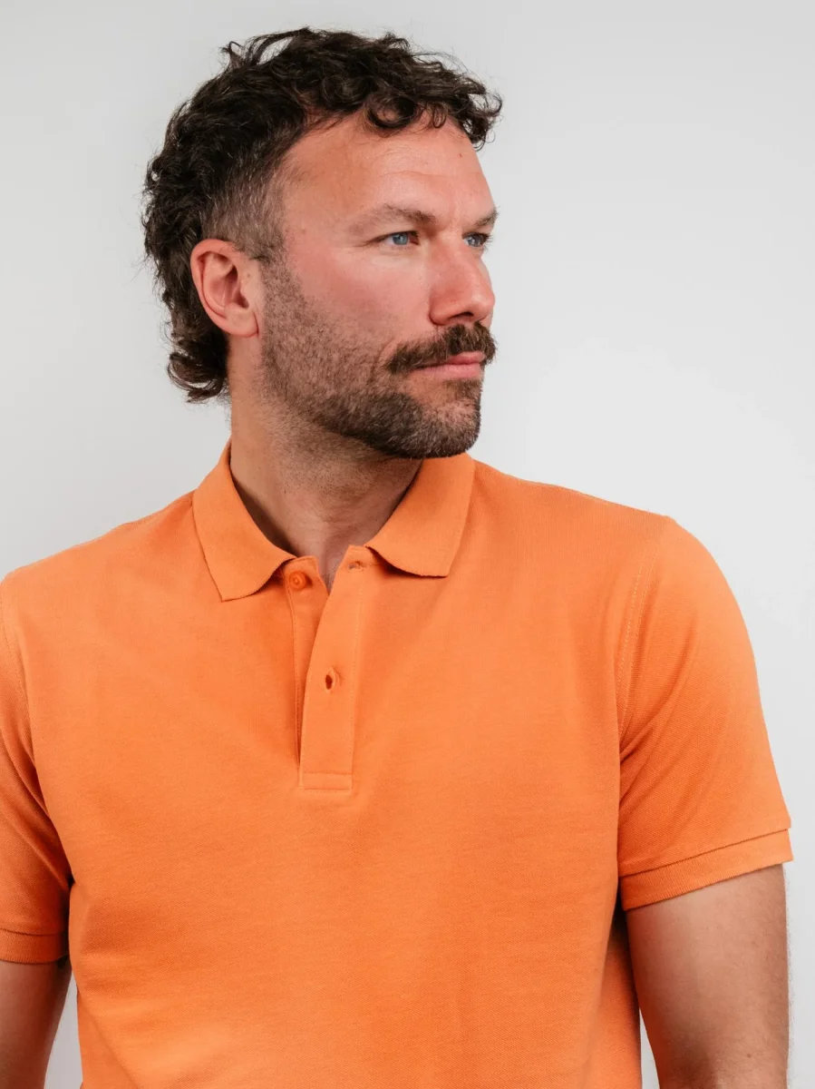 POLO IN COTONE PIQUET ARANCIONE - immagine 5