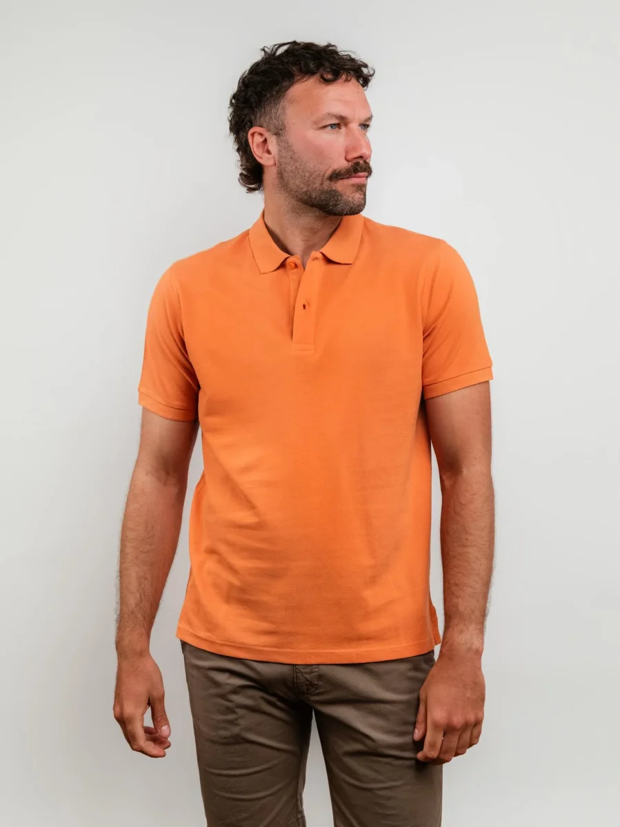 POLO IN COTONE PIQUET ARANCIONE