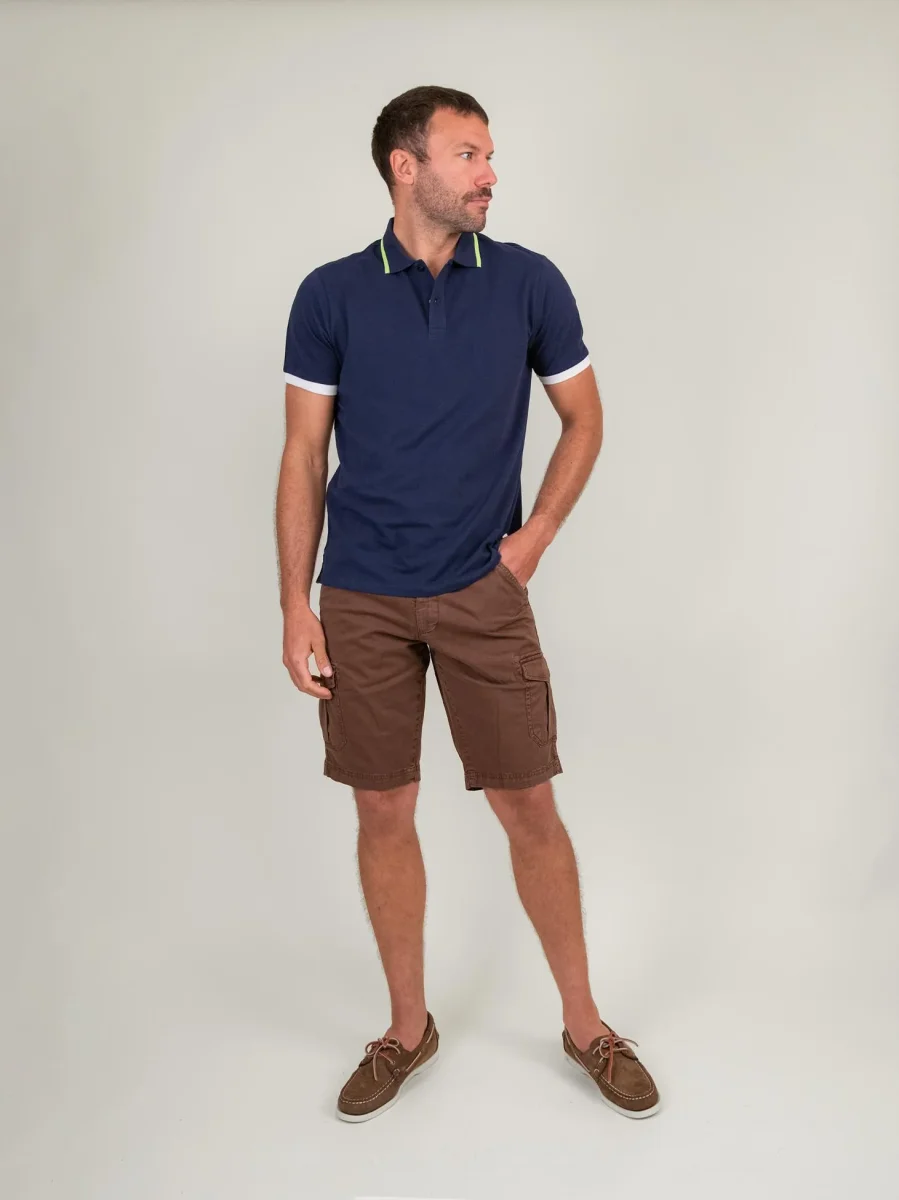 POLO IN COTONE PIQUET BLU COBALTO - immagine 5