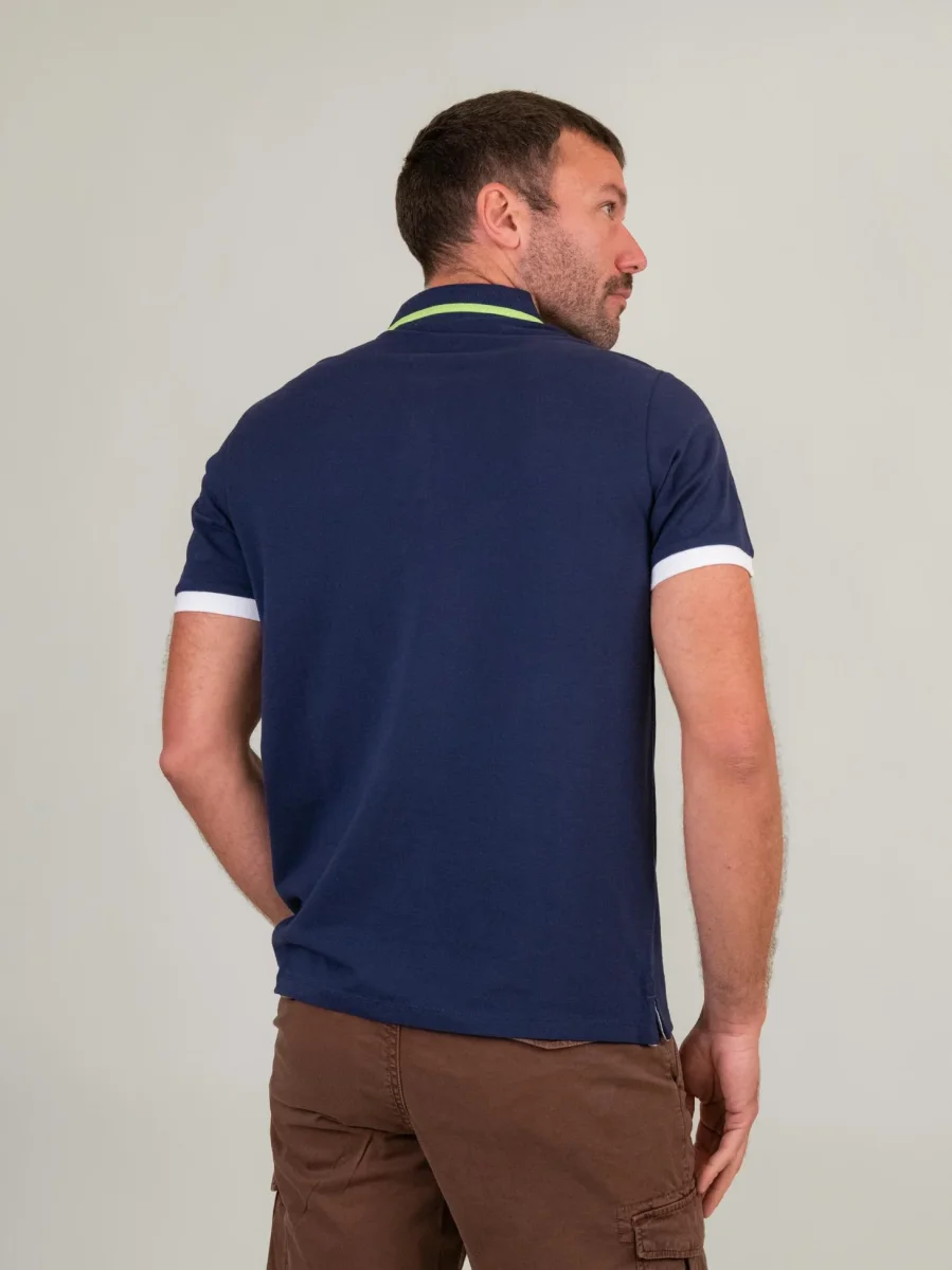 POLO IN COTONE PIQUET BLU COBALTO - immagine 4