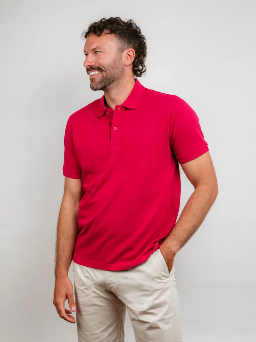 POLO IN COTONE PIQUET ROSSA - immagine 3