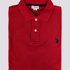 POLO IN COTONE PIQUET ROSSA