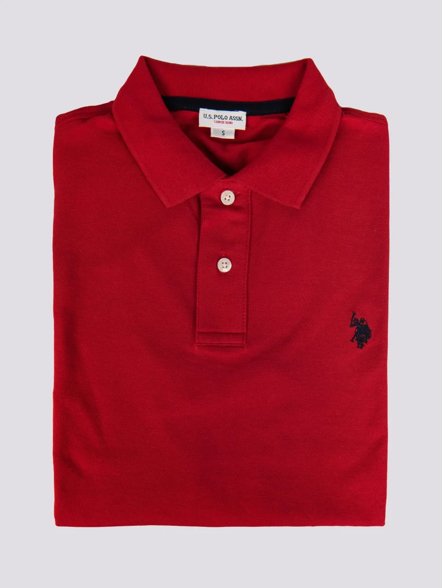 POLO IN COTONE PIQUET ROSSA