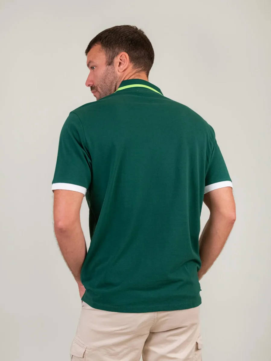 POLO IN COTONE PIQUET VERDE - immagine 4
