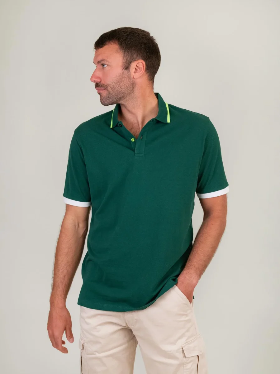 POLO IN COTONE PIQUET VERDE