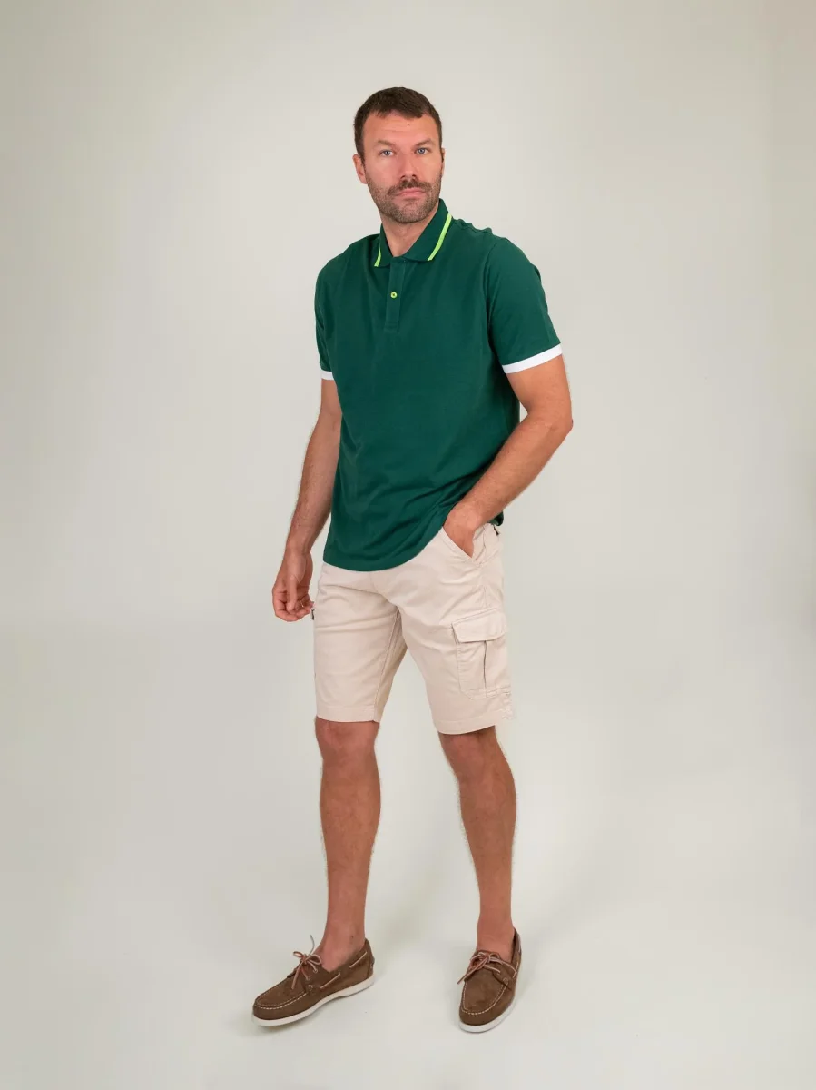 POLO IN COTONE PIQUET VERDE - immagine 5