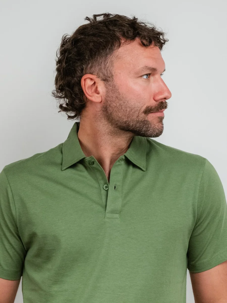 POLO IN JERSEY VERDE CACTUS - immagine 5