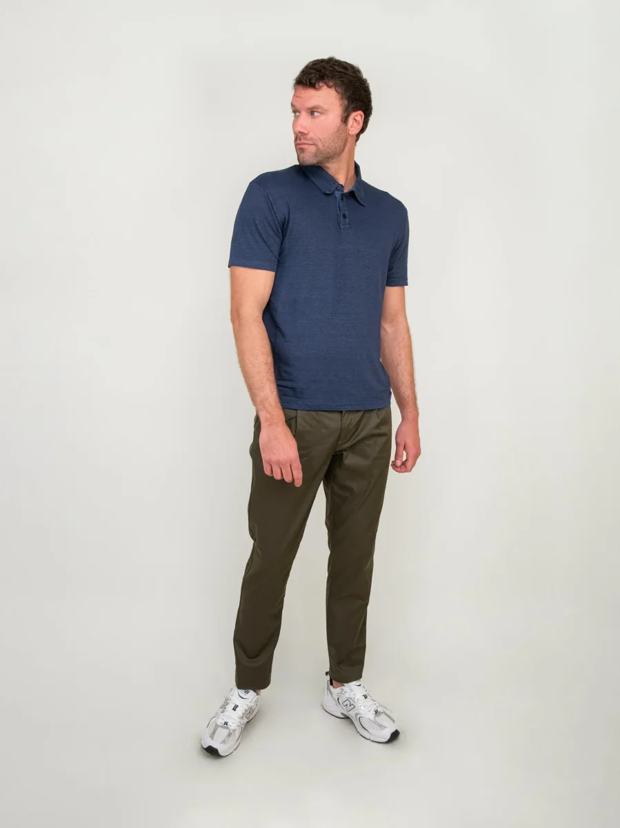 POLO IN LINO COLOR BLU - immagine 5