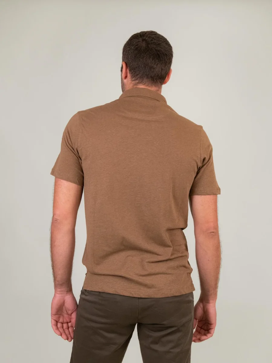 POLO TABACCO IN LINO E COTONE - immagine 4