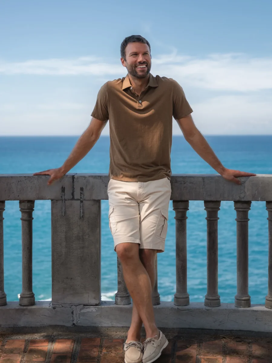 POLO TABACCO IN LINO E COTONE - immagine 6