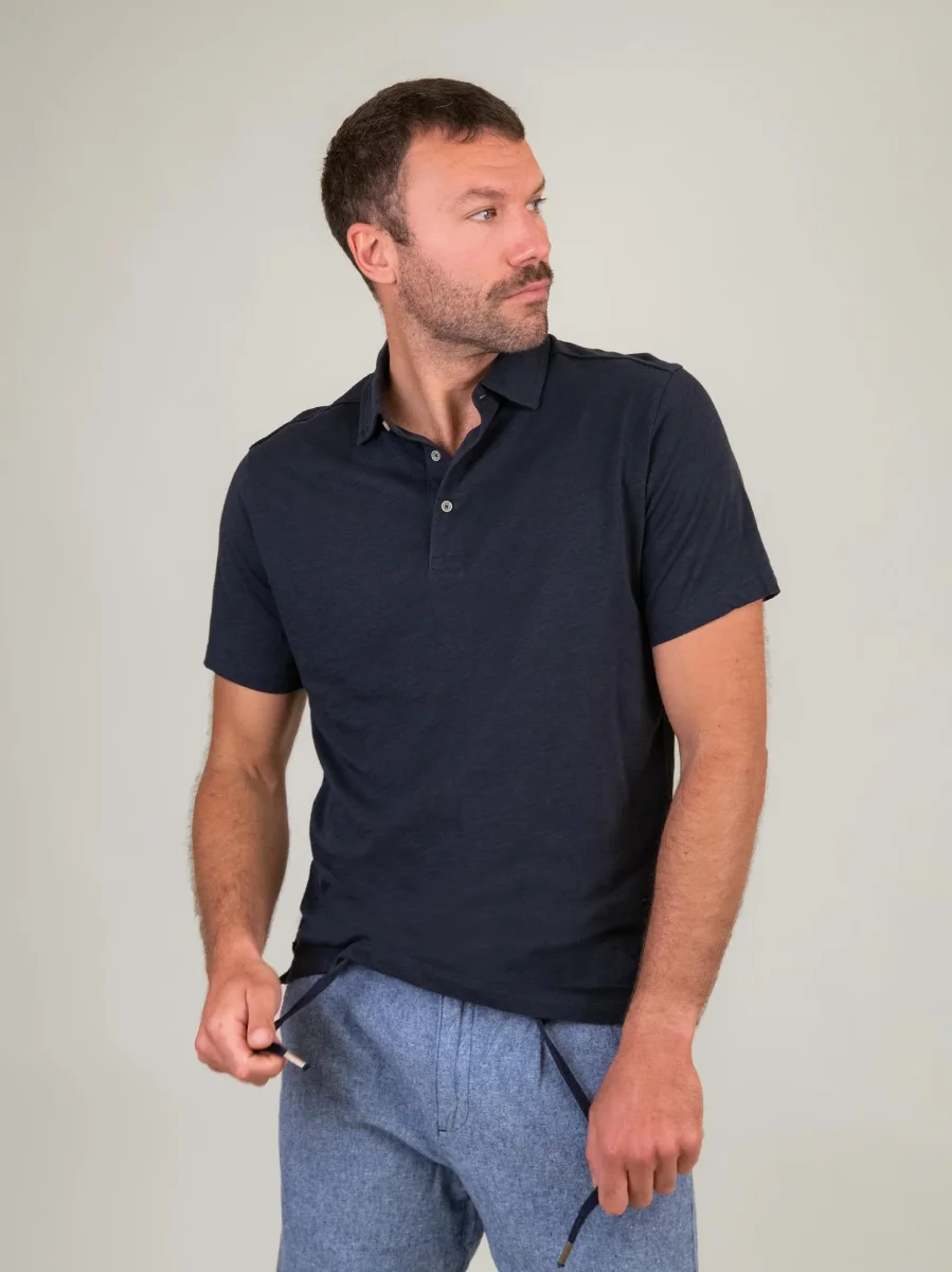 POLO in cotone BLU NAVY