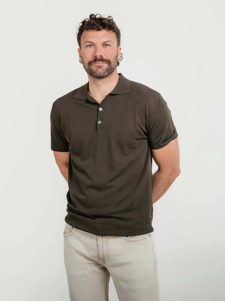 POLO in maglina di cotone TESTA MORO