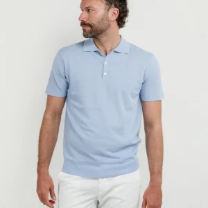 POLO  in maglina di cotone azzurra