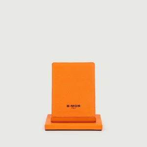 PORTACELLULARE DA SCRIVANIA IN PELLE ARANCIONE