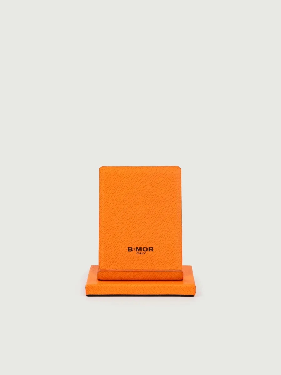 PORTACELLULARE DA SCRIVANIA IN PELLE ARANCIONE